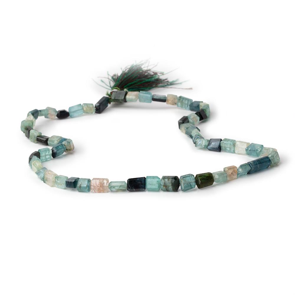 5.5x5-12x6mm Indicolite Tourmaline Faceted Rectangles 16 inch 57 Beads