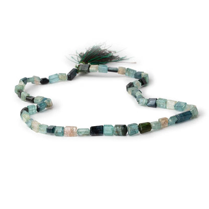 5.5x5-12x6mm Indicolite Tourmaline Faceted Rectangles 16 inch 57 Beads