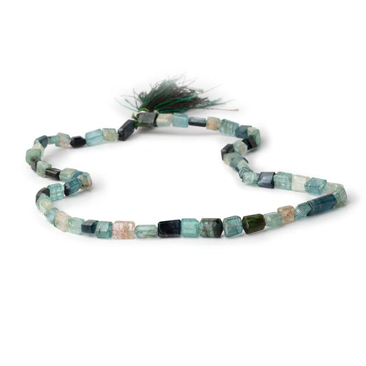 5.5x5-12x6mm Indicolite Tourmaline Faceted Rectangles 16 inch 57 Beads