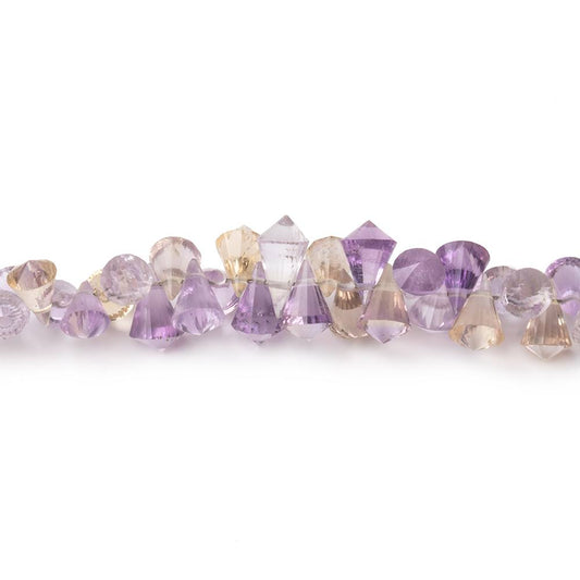 5.5x5-8.5x5mm Ametrine top drilled faceted pendulum beads 8.5 inch 110 pieces
