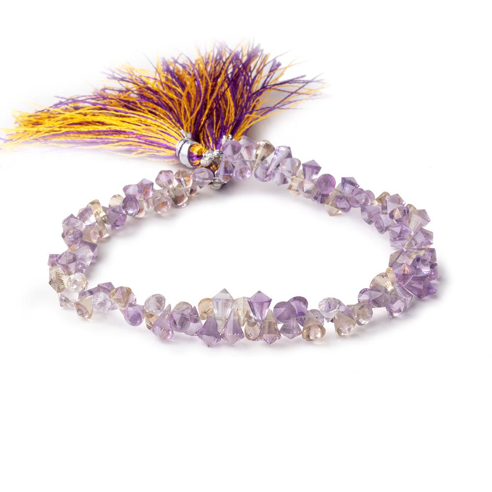 5.5x5-8.5x5mm Ametrine top drilled faceted pendulum beads 8.5 inch 110 pieces