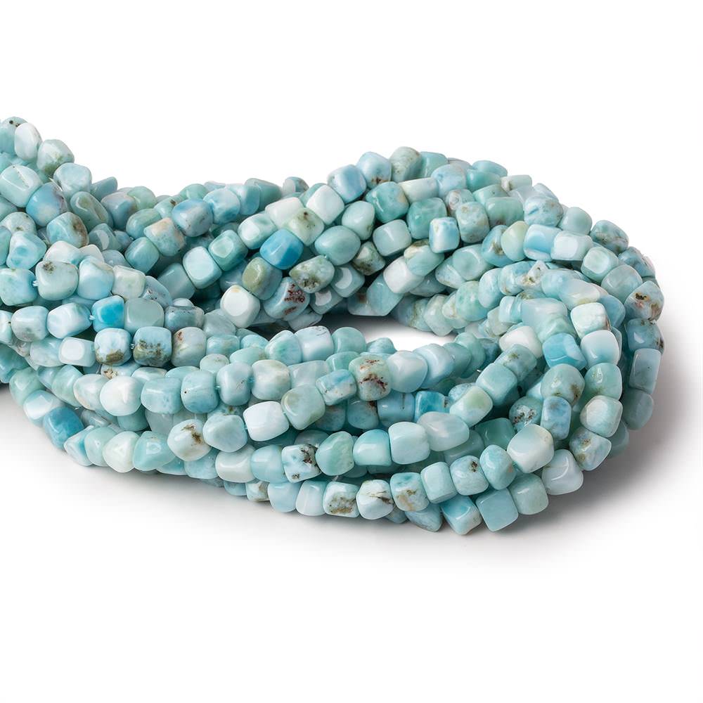 5.5x5.5-6x6mm Larimar plain cubed nuggets 15.5 inch 65 beads