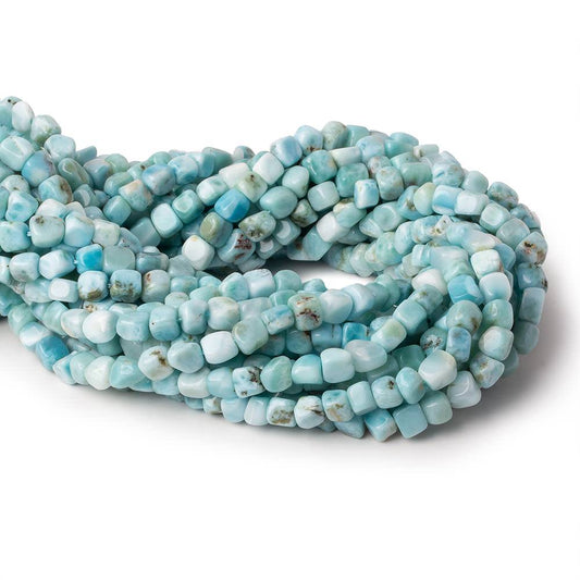 5.5x5.5-6x6mm Larimar plain cubed nuggets 15.5 inch 65 beads