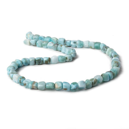5.5x5.5-6x6mm Larimar plain cubed nuggets 15.5 inch 65 beads