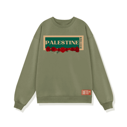 Palestine Roses Logo Drop Shoulders Sweatshirt
