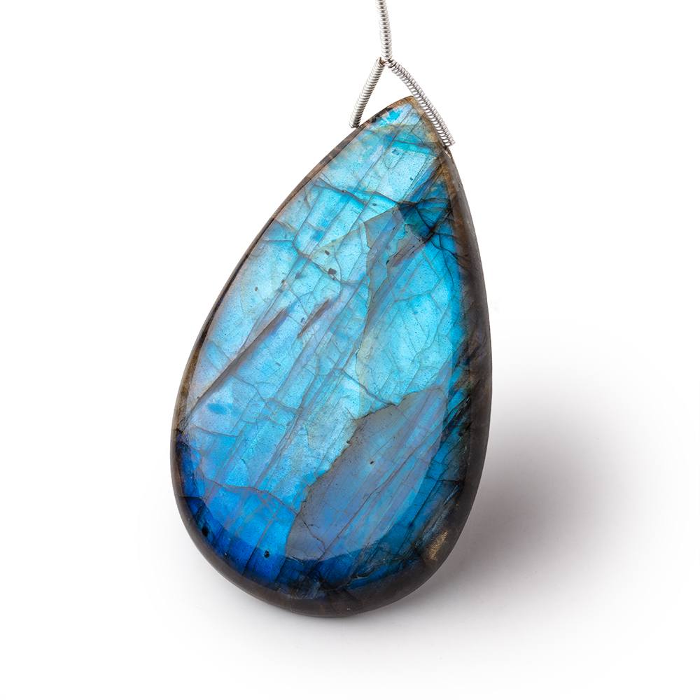 56x35x8mm Labradorite Plain Pear Pendant 1 AAA Focal