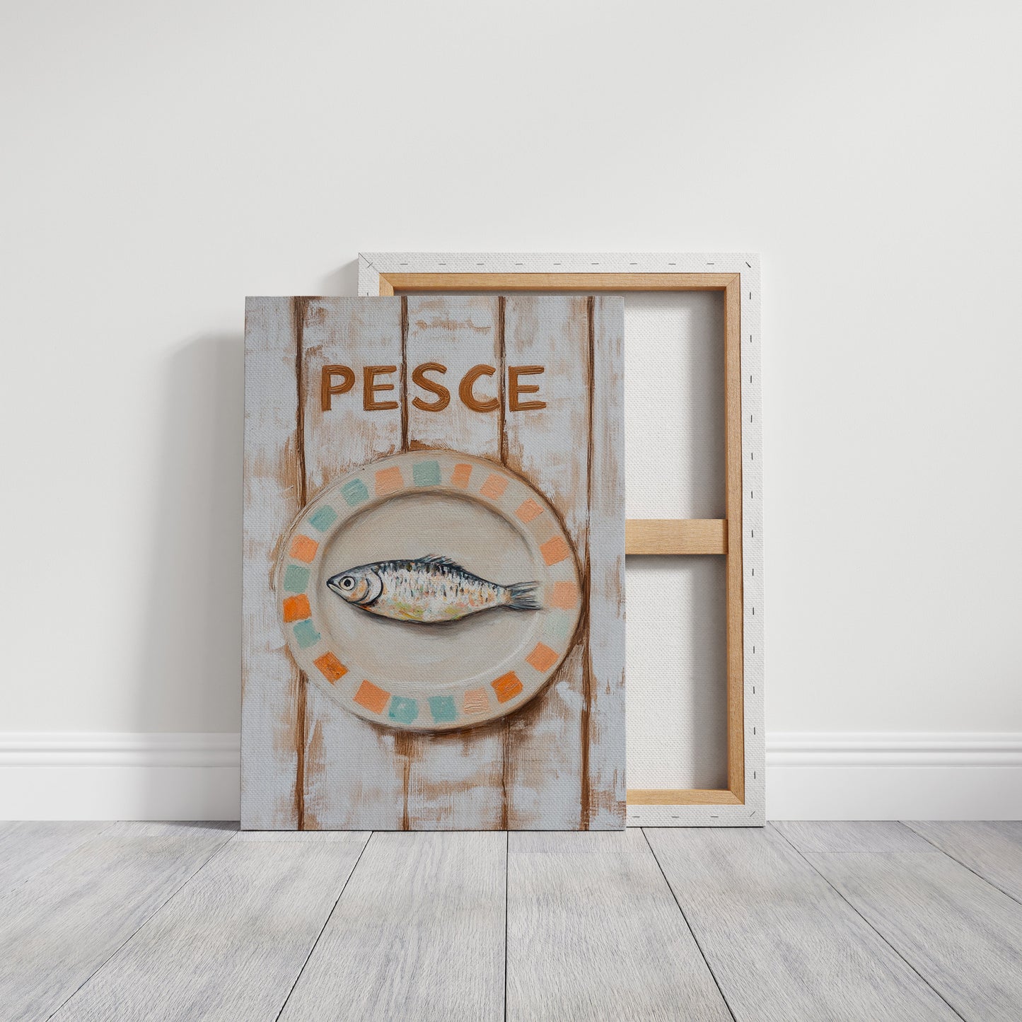 Pesce on Painted Tile Plate