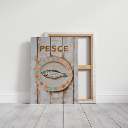 Pesce on Painted Tile Plate
