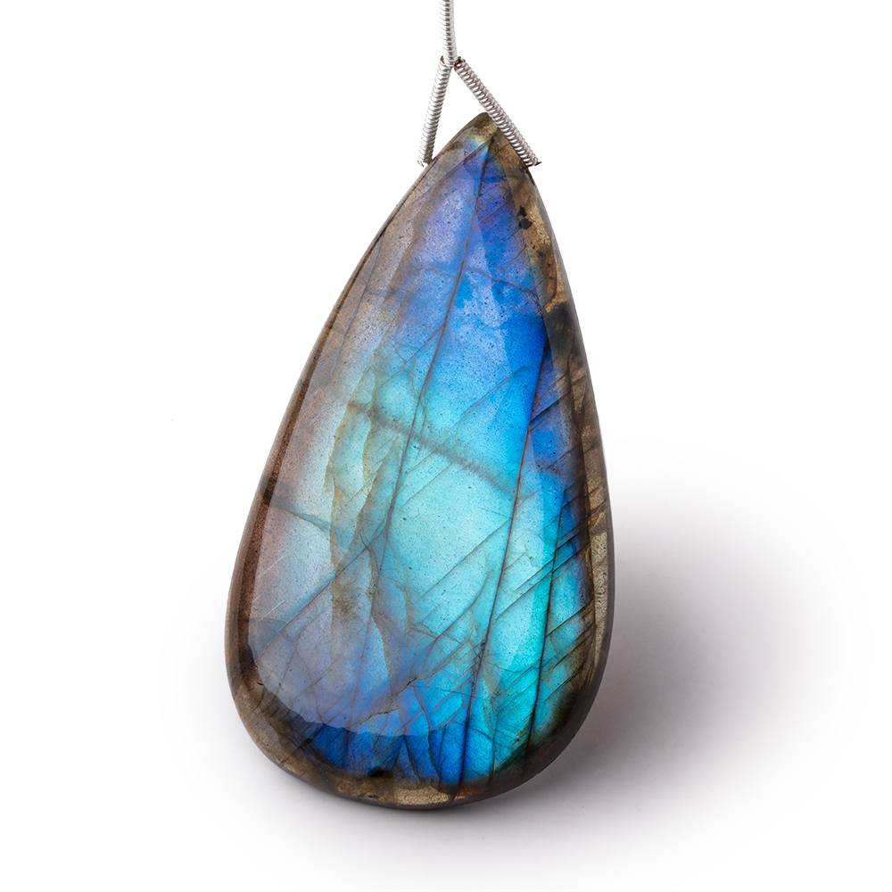 58x32x8mm Labradorite Plain Pear Pendant 1 AAA Focal