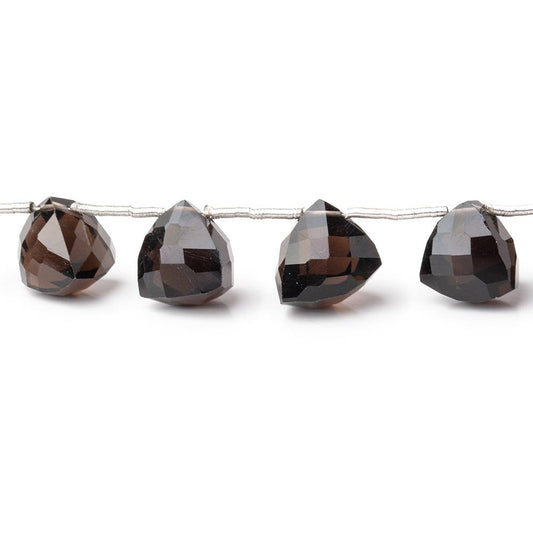 7-9mm Smoky Quartz Faceted Trillion Beads 7 inch 15 pieces