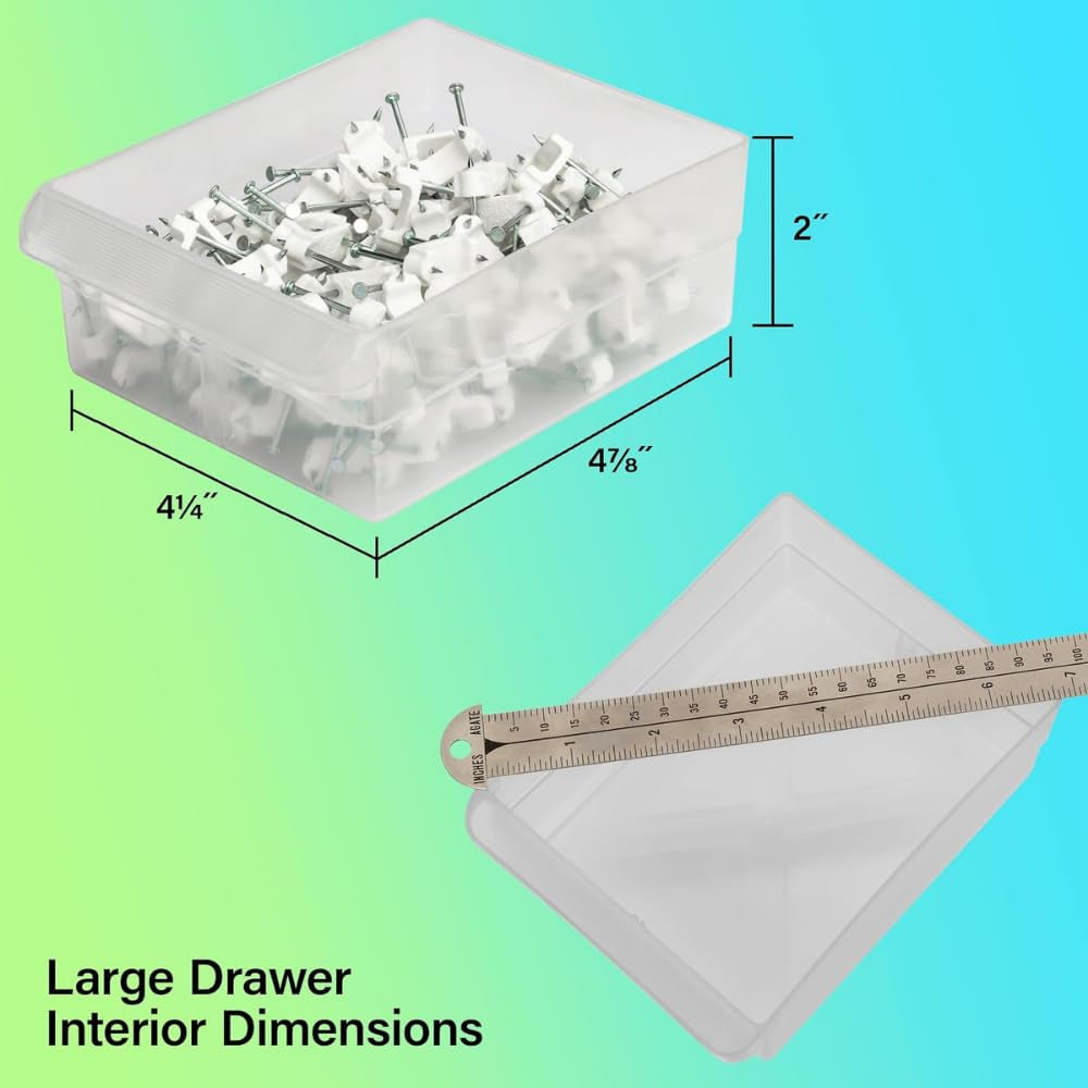 64-Drawer Plastic Drawer Storage Cabinet for Garage Organization, Bead Organizer, Building Bricks Storage, Teacher Toolbox, Makeup Organizer, 20-Inch W X 6-Inch D X 16-Inch H, 10164 Black