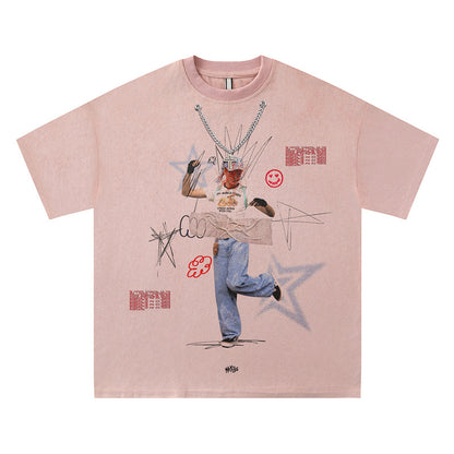 Men's Clothing  Cool Suede Unisex Short Sleeve T-Shirt Trendy