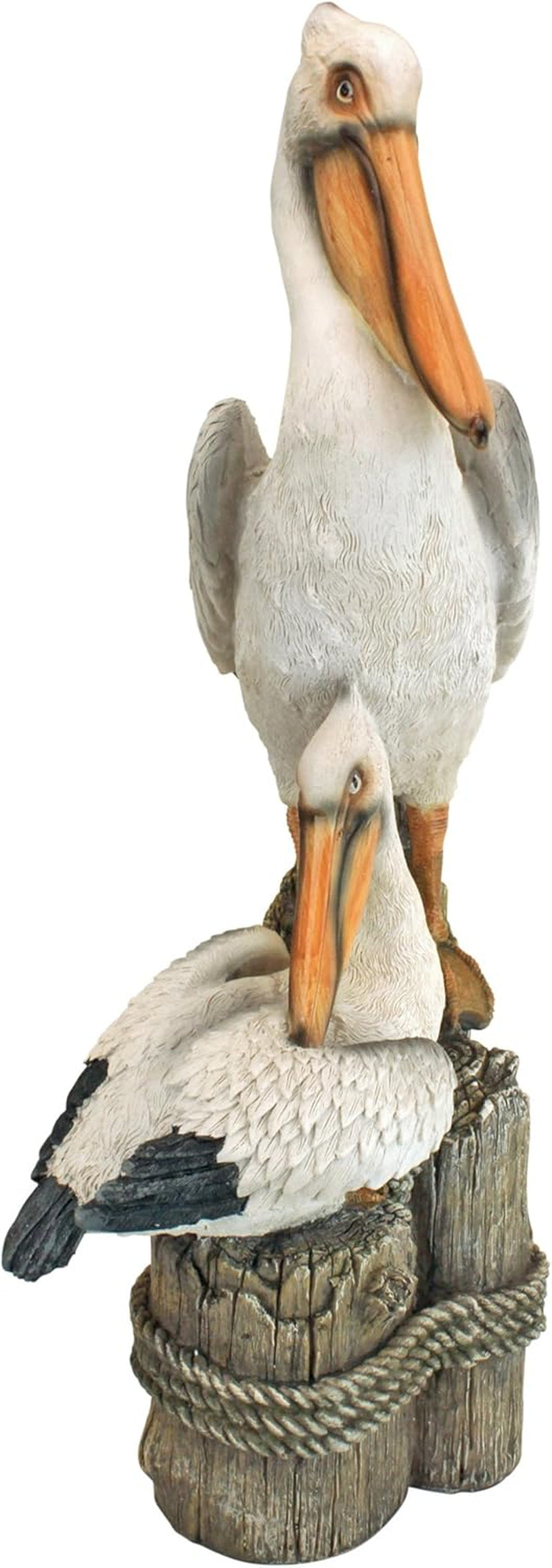 Stunning Coastal Pelican Garden Statue - 24" Tall Cast Stone Resin Decor for Your Outdoor Oasis