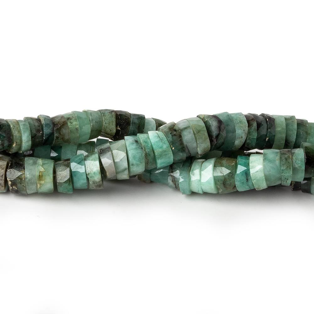 5mm - 6mm Brazilian Emerald Faceted Heshi Beads 8 inch 85 pieces