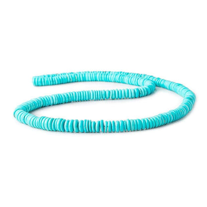 5mm - 7mm Turquoise Plain Heshi Beads 18.5 inch 285 pieces