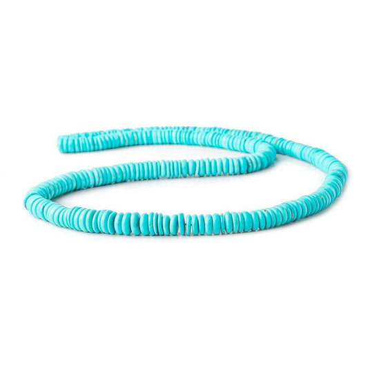 5mm - 7mm Turquoise Plain Heshi Beads 18.5 inch 285 pieces