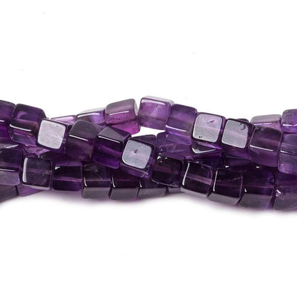 5mm Amethyst Plain Cube Beads 16 inch 83 pieces