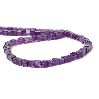 5mm Amethyst Plain Cube Beads 16 inch 83 pieces