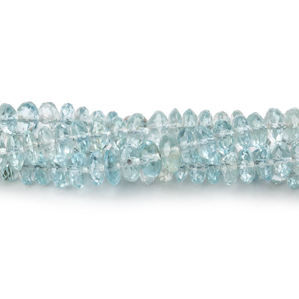 5mm Aquamarine Faceted Rondelle Beads 9 inch 95 pieces AA
