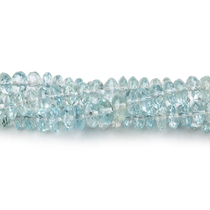 5mm Aquamarine Faceted Rondelle Beads 9 inch 95 pieces AA