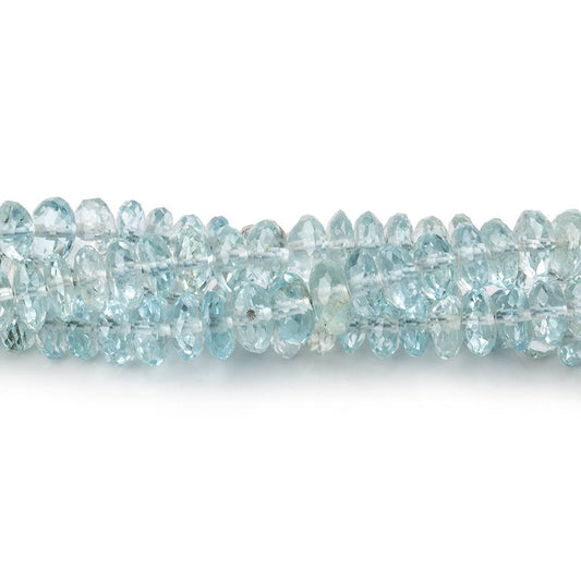 5mm Aquamarine Faceted Rondelle Beads 9 inch 95 pieces AA