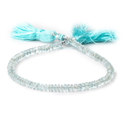 5mm Aquamarine Faceted Rondelle Beads 9 inch 95 pieces AA