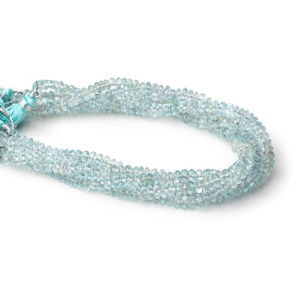 5mm Aquamarine Faceted Rondelle Beads 9 inch 95 pieces AA