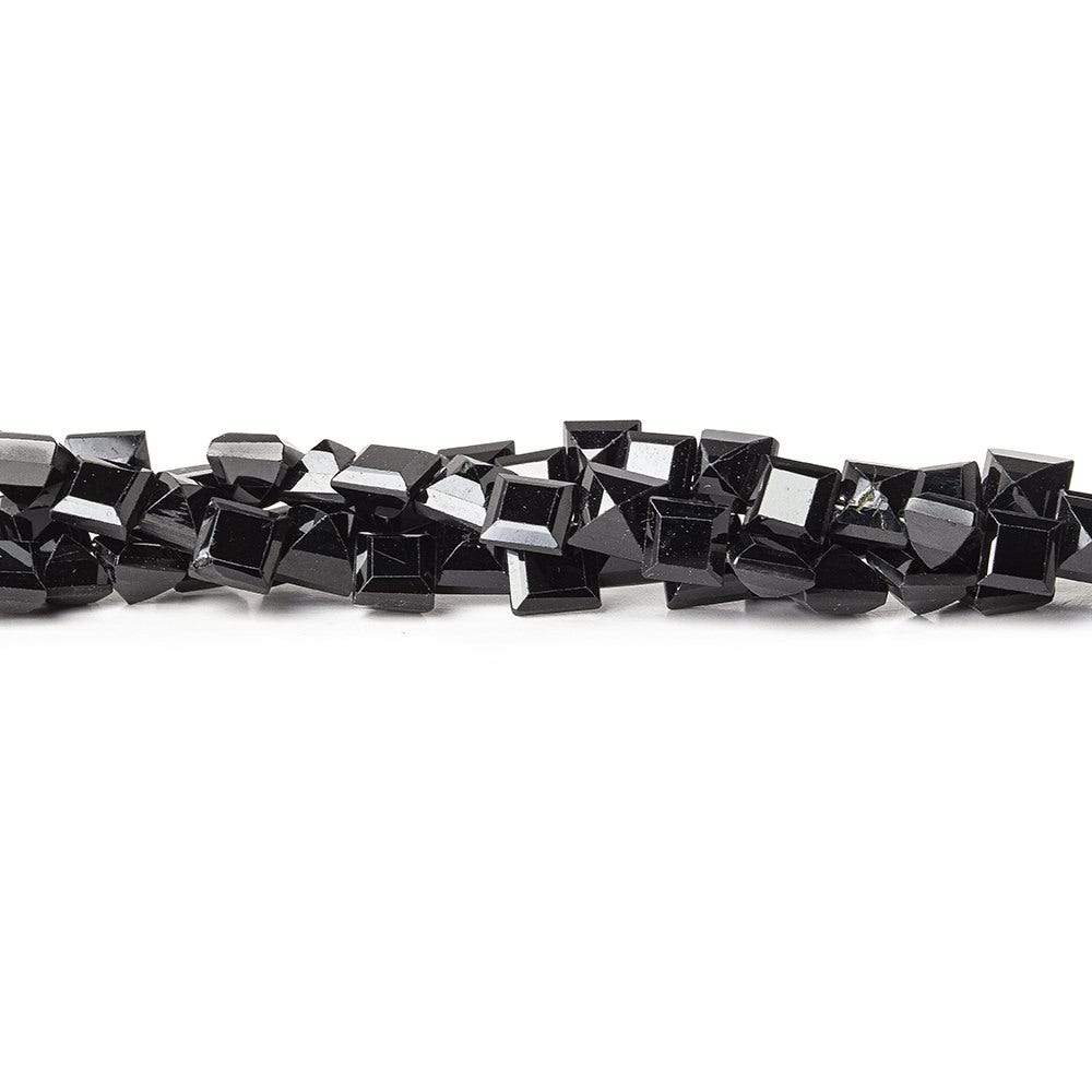 5mm Black Spinel bezel faceted square beads 13.5 inch 78 beads