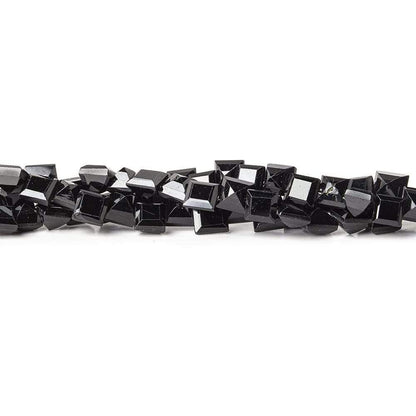5mm Black Spinel bezel faceted square beads 13.5 inch 78 beads