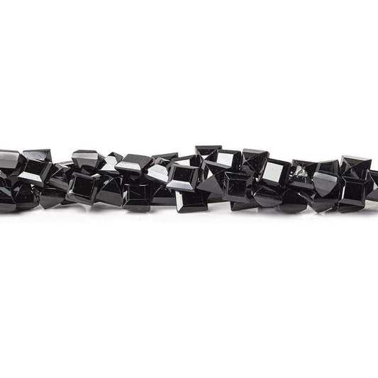 5mm Black Spinel bezel faceted square beads 13.5 inch 78 beads