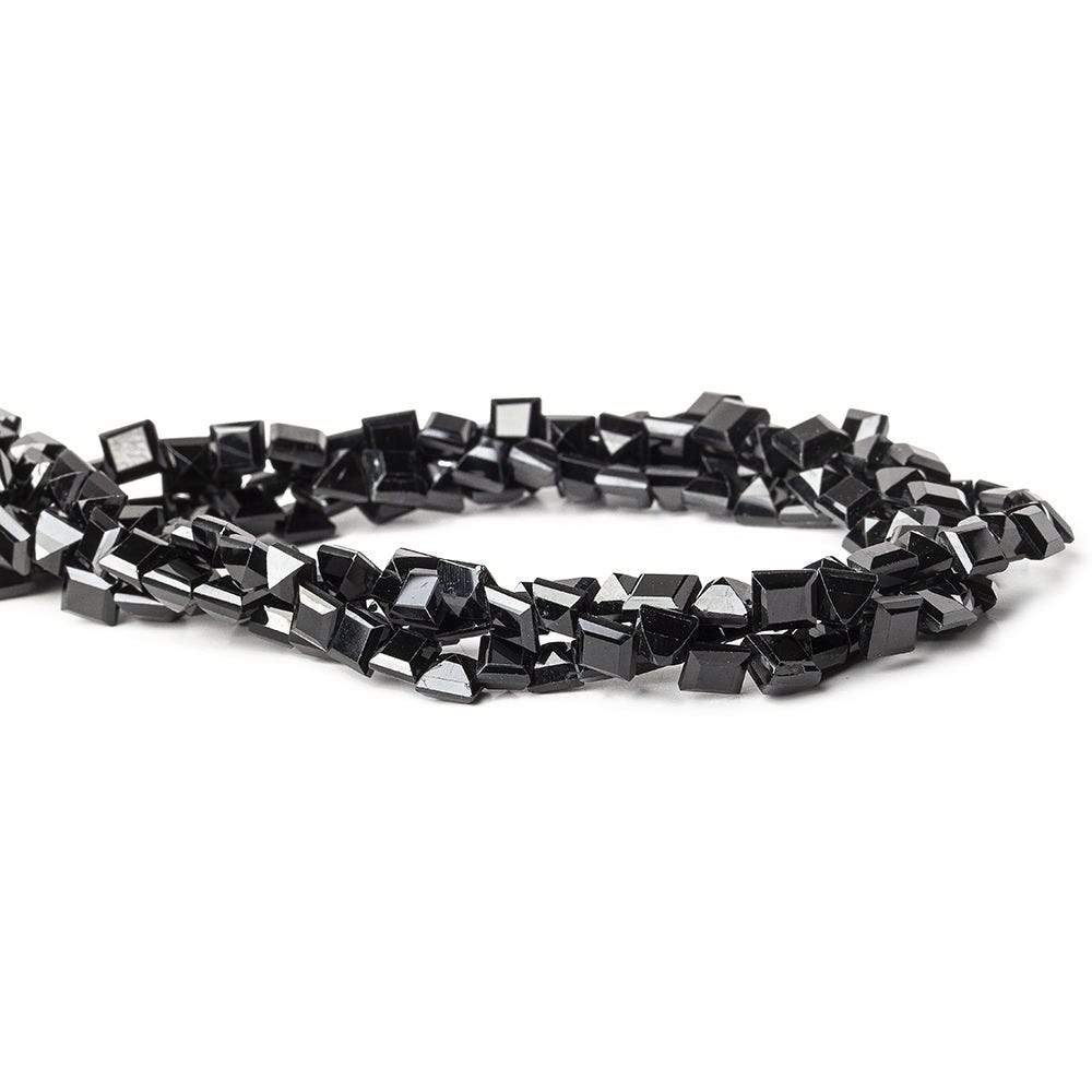 5mm Black Spinel bezel faceted square beads 13.5 inch 78 beads