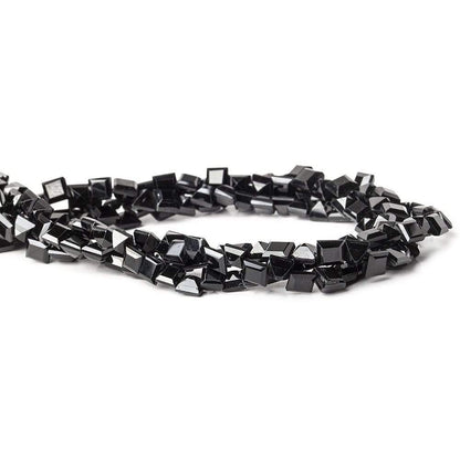 5mm Black Spinel bezel faceted square beads 13.5 inch 78 beads