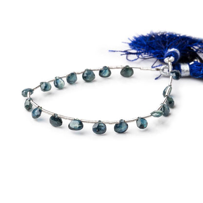 5mm Blue Sapphire Faceted Heart Beads 5.75 inch 19 pieces