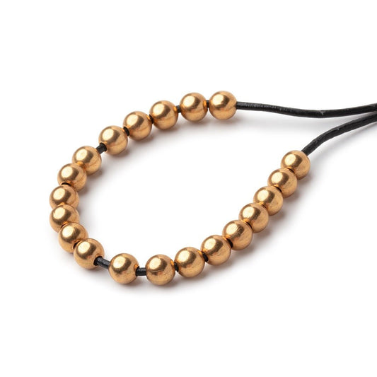 5mm Brass Plain Large Hole Rounds Set of 20 beads