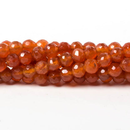 5mm Carnelian Agate Beads Faceted Round 13 inch 75 pieces