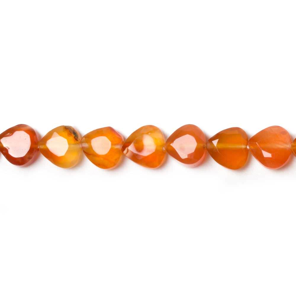 5mm Carnelian Straight Drilled Faceted Heart Beads 14.25 inch 70 pieces