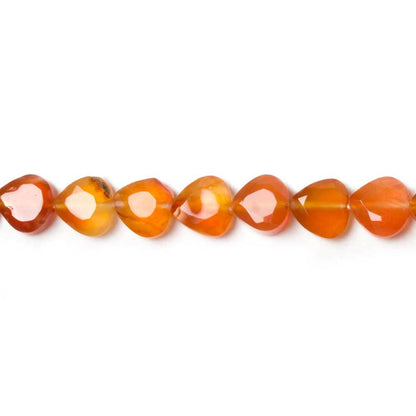 5mm Carnelian Straight Drilled Faceted Heart Beads 14.25 inch 70 pieces
