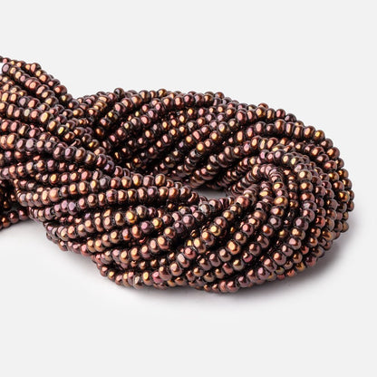 5mm Chestnut 2.5mm Large Hole Off Round Pearls 15 inch 115 Beads