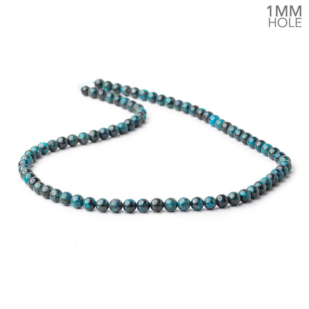 5mm Chrysocolla Plain Rounds 16 inch 79 Beads 1mm Large Hole A