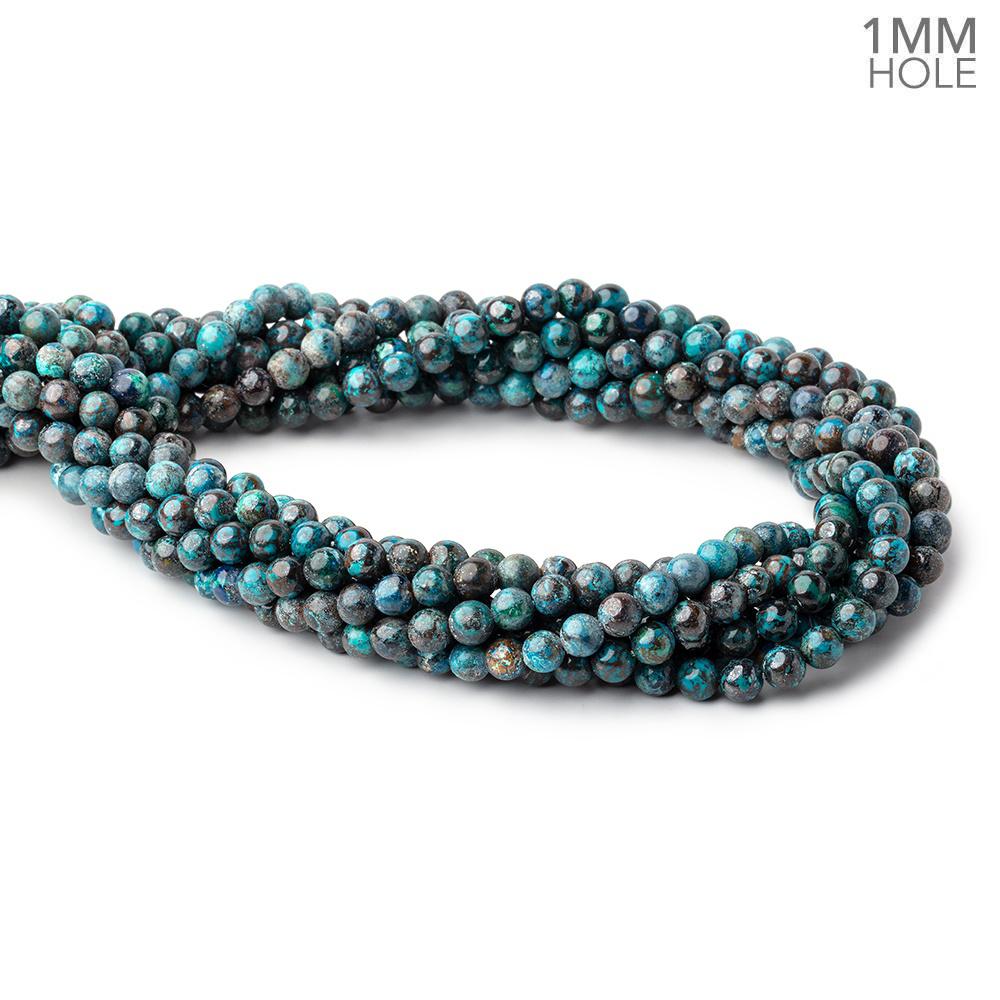 5mm Chrysocolla Plain Rounds 16 inch 79 Beads 1mm Large Hole A