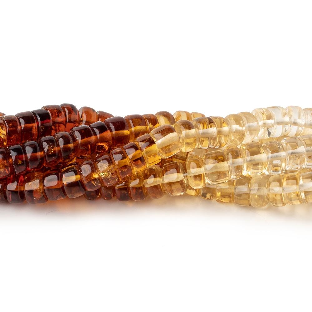 5mm Citrine Ombré Plain Heshi Beads 8 inches 66 pieces