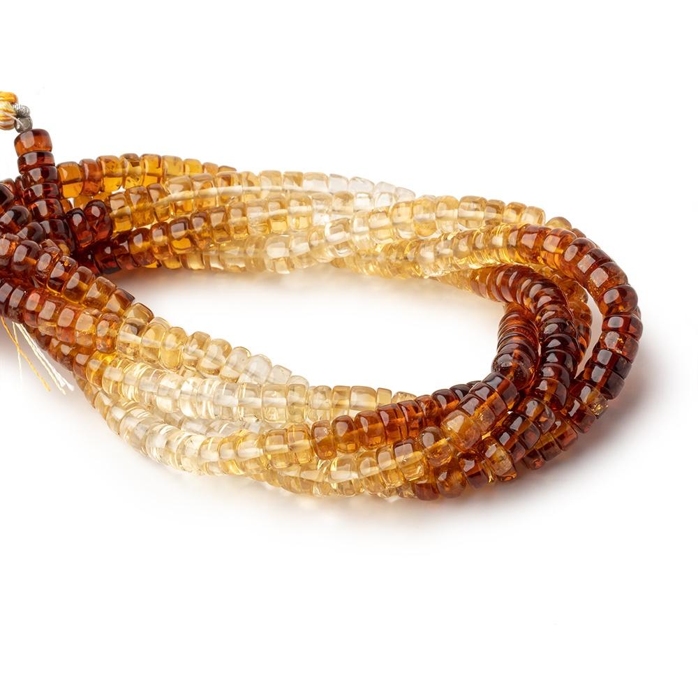 5mm Citrine Ombré Plain Heshi Beads 8 inches 66 pieces
