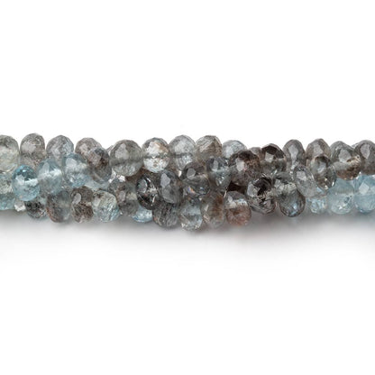 5mm Copper Moss Aquamarine Faceted Rondelle Beads 14 inch 100 pieces AA