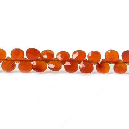 4mm Dark Carnelian faceted heart briolette beads 5 inch 44 pieces