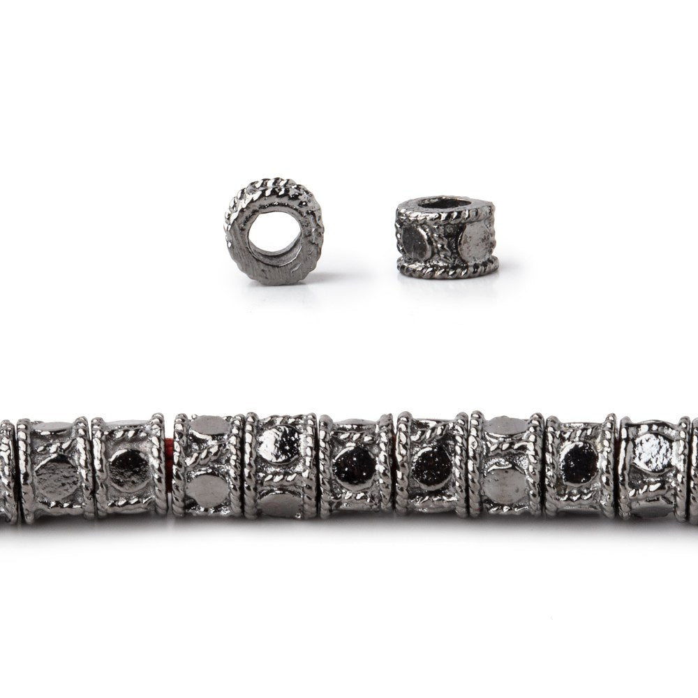 5mm Dotted Cylinder Tube Beads 8 inch 48 pieces