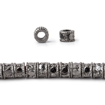 5mm Dotted Cylinder Tube Beads 8 inch 48 pieces