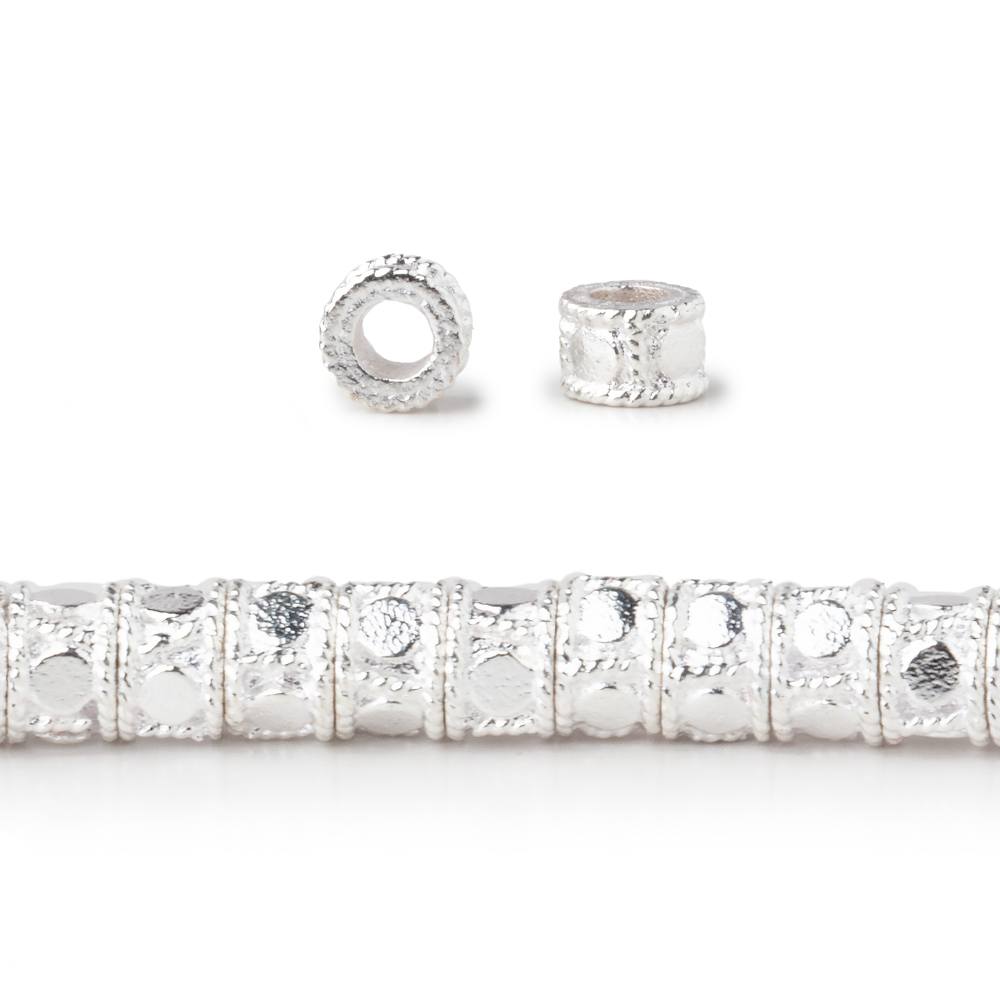 5mm Dotted Cylinder Tube Beads 8 inch 48 pieces