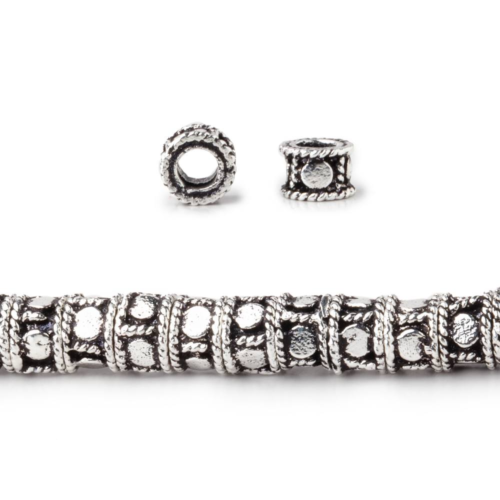 5mm Dotted Cylinder Tube Beads 8 inch 48 pieces