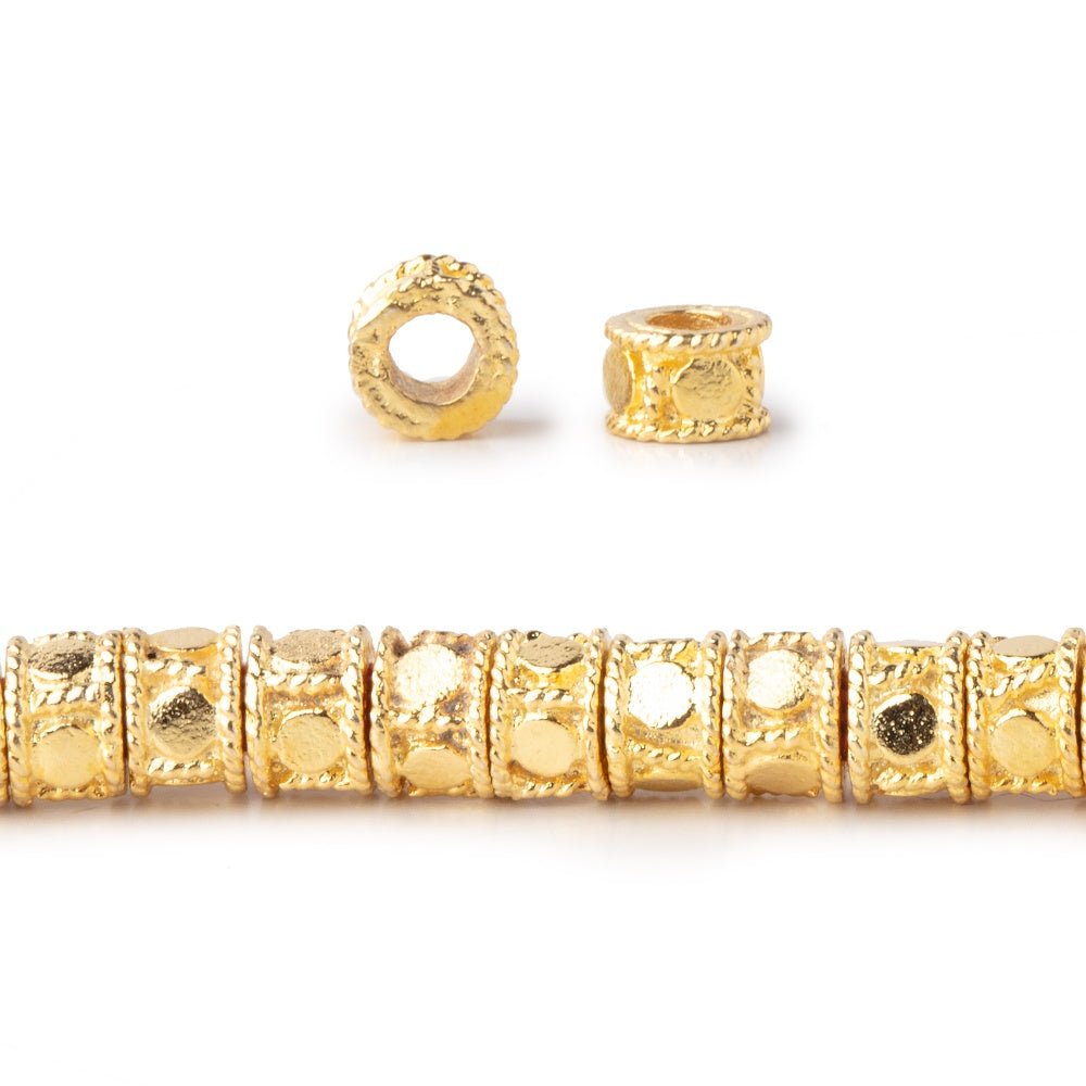 5mm Dotted Cylinder Tube Beads 8 inch 48 pieces