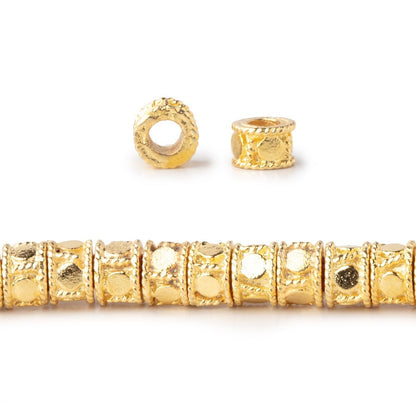 5mm Dotted Cylinder Tube Beads 8 inch 48 pieces